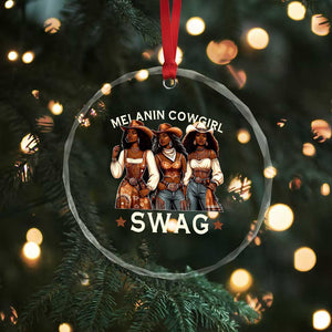 Melanin Cowgirl Swag Crystal Glass Ornament Cool African American Cowgirls Black History TS02 Print Your Wear