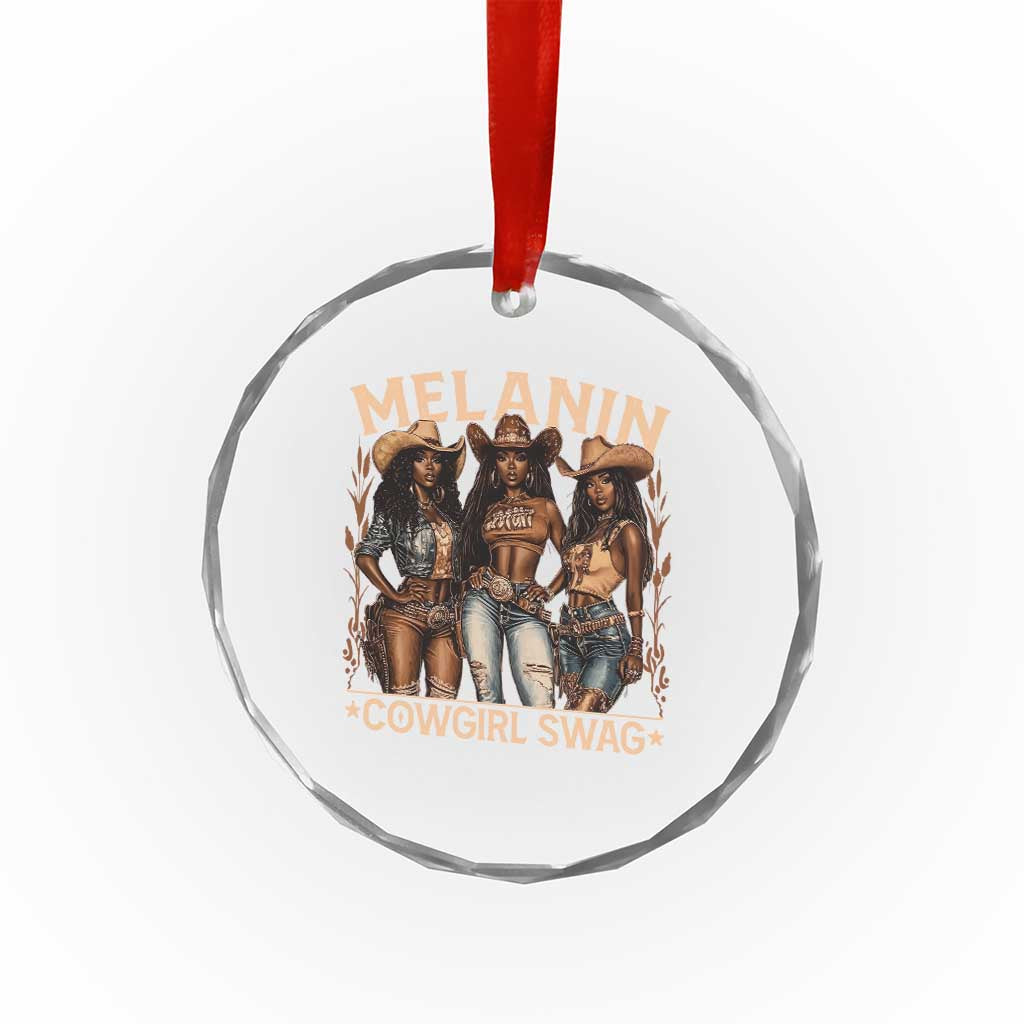 Melanin Cowgirls Crystal Glass Ornament Black History Month African Melanin Pride TS10 Print Your Wear