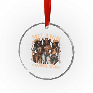 Melanin Cowgirls Crystal Glass Ornament Black History Month African Melanin Pride TS10 Print Your Wear