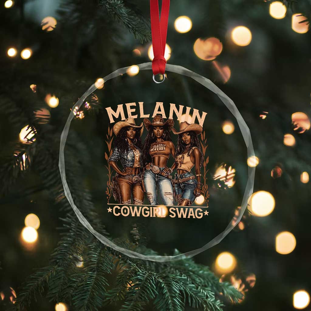 Melanin Cowgirls Crystal Glass Ornament Black History Month African Melanin Pride TS10 Print Your Wear