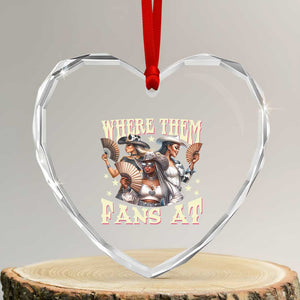 Melanin Cowgirls Heart Crystal Glass Ornament Where Them Fans At Country Life Women Girls TS02 Transparent Glass 3'' Heart Print Your Wear