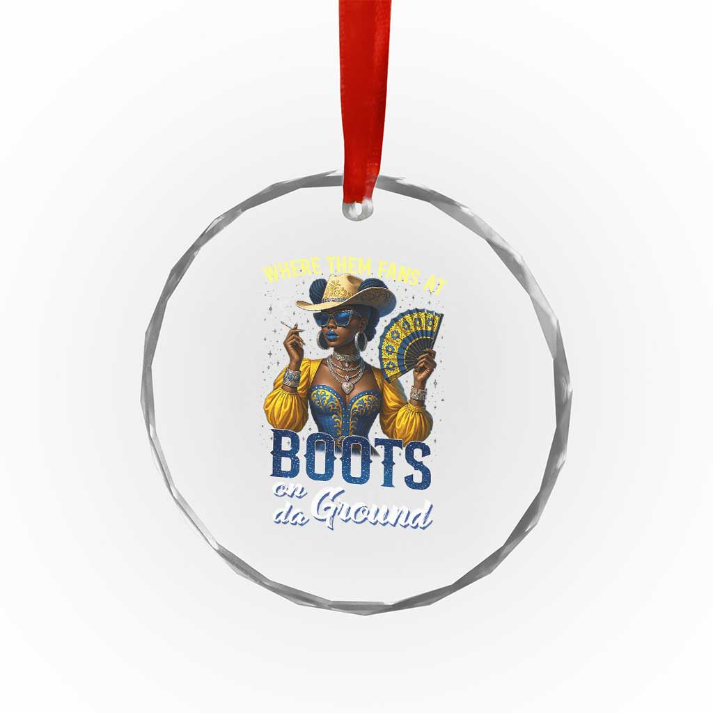 Melanin Cowgirls Linedance Crystal Glass Ornament Where Them Fans At Boots On Da Ground TS02 Print Your Wear
