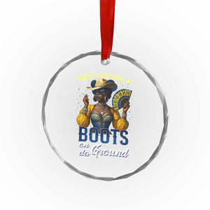 Melanin Cowgirls Linedance Crystal Glass Ornament Where Them Fans At Boots On Da Ground TS02 Print Your Wear