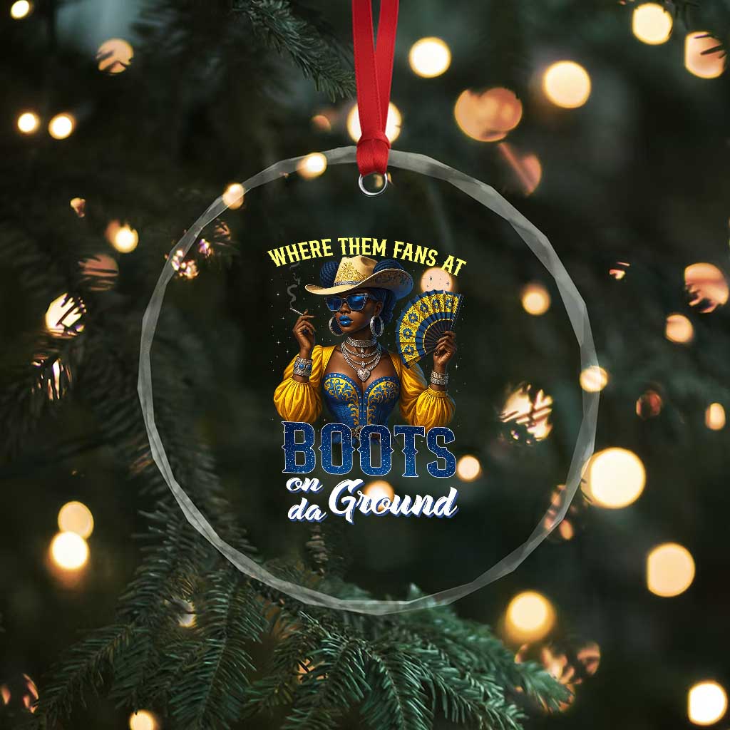 Melanin Cowgirls Linedance Crystal Glass Ornament Where Them Fans At Boots On Da Ground TS02 Print Your Wear