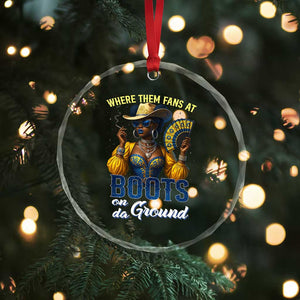 Melanin Cowgirls Linedance Crystal Glass Ornament Where Them Fans At Boots On Da Ground TS02 Print Your Wear