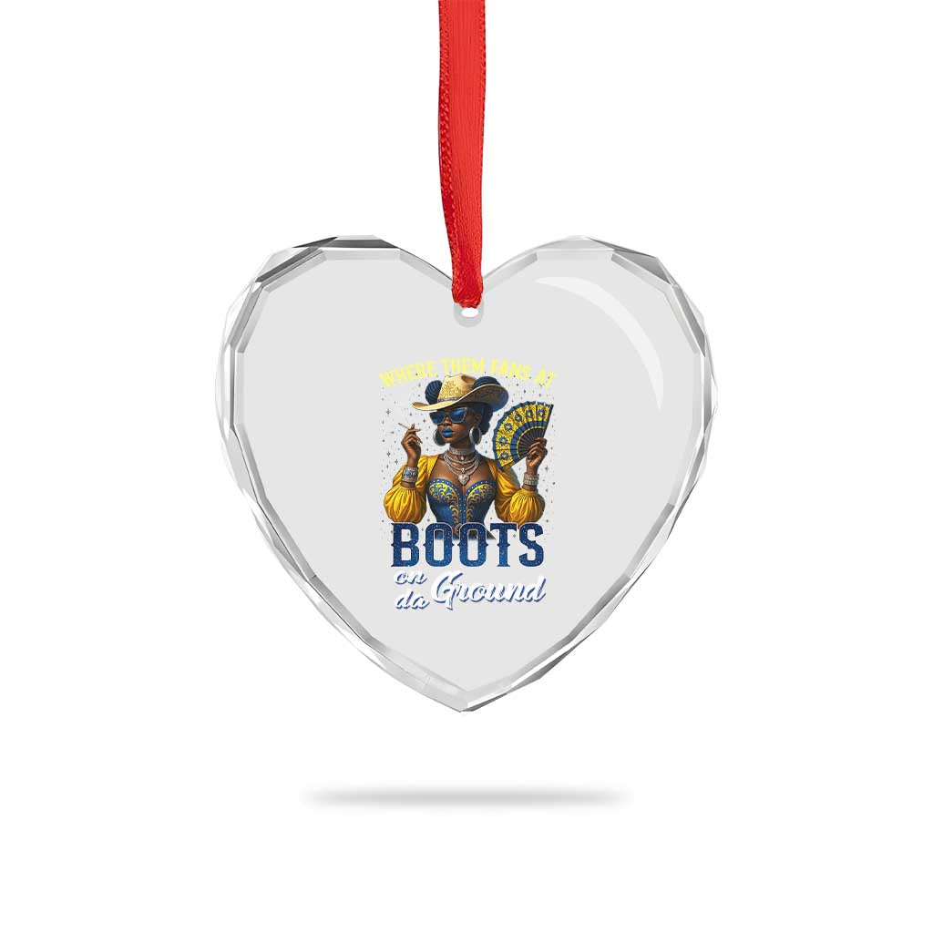 Melanin Cowgirls Linedance Heart Crystal Glass Ornament Where Them Fans At Boots On Da Ground TS02 Print Your Wear