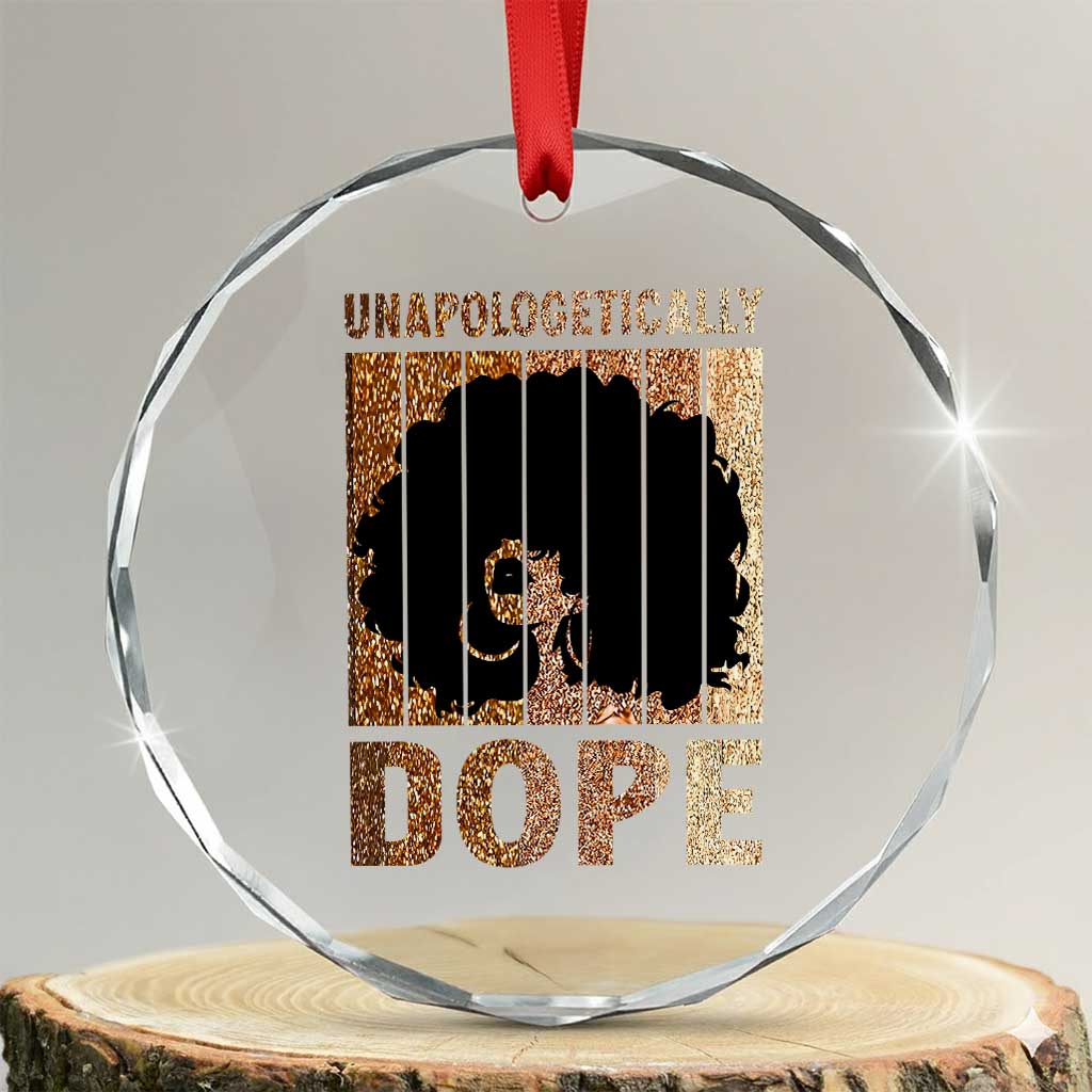 Melanin Queen Glitter Print Crystal Glass Ornament Unapologetically Dope TS12 Transparent Glass 3'' Circle Print Your Wear