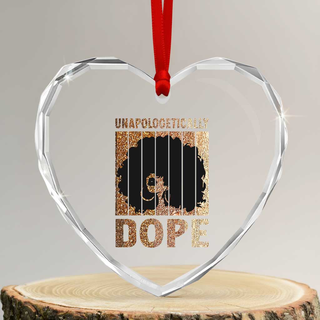 Melanin Queen Glitter Print Heart Crystal Glass Ornament Unapologetically Dope TS12 Transparent Glass 3'' Heart Print Your Wear