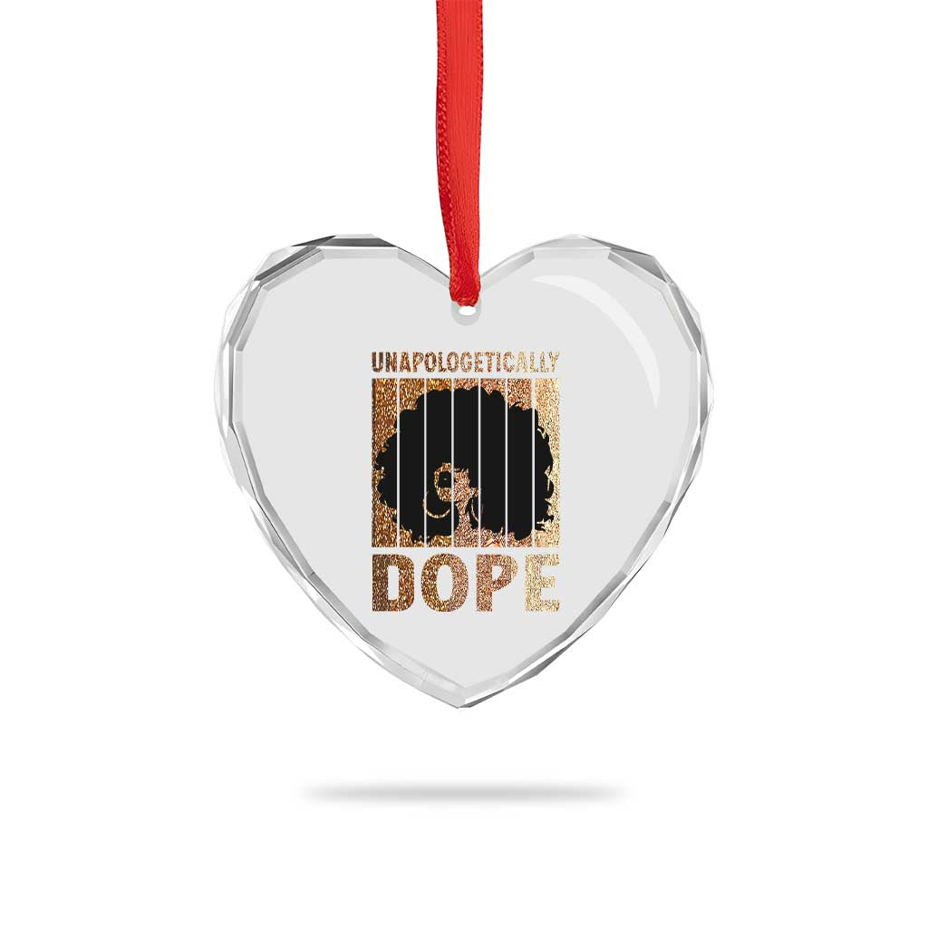 Melanin Queen Glitter Print Heart Crystal Glass Ornament Unapologetically Dope TS12 Print Your Wear