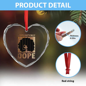 Melanin Queen Glitter Print Heart Crystal Glass Ornament Unapologetically Dope TS12 Print Your Wear