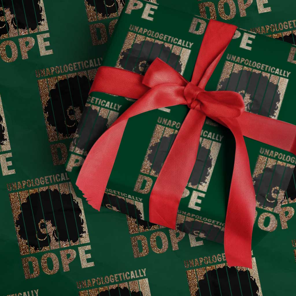 Melanin Queen Glitter Print Wrapping Paper Roll Unapologetically Dope TS12 Green Print Your Wear