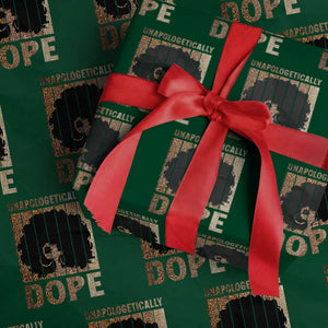 Melanin Queen Glitter Print Wrapping Paper Roll Unapologetically Dope TS12 Green Print Your Wear