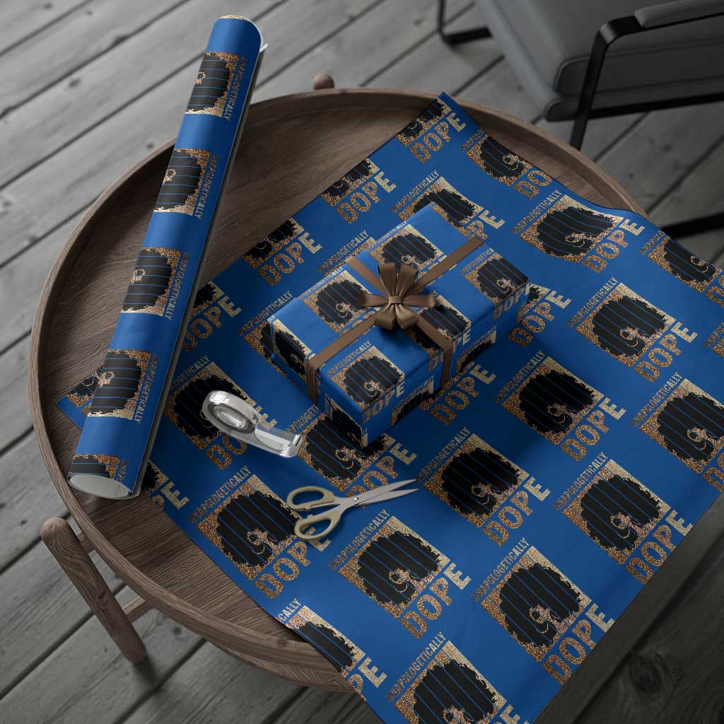 Melanin Queen Glitter Print Wrapping Paper Roll Unapologetically Dope TS12 Blue Print Your Wear