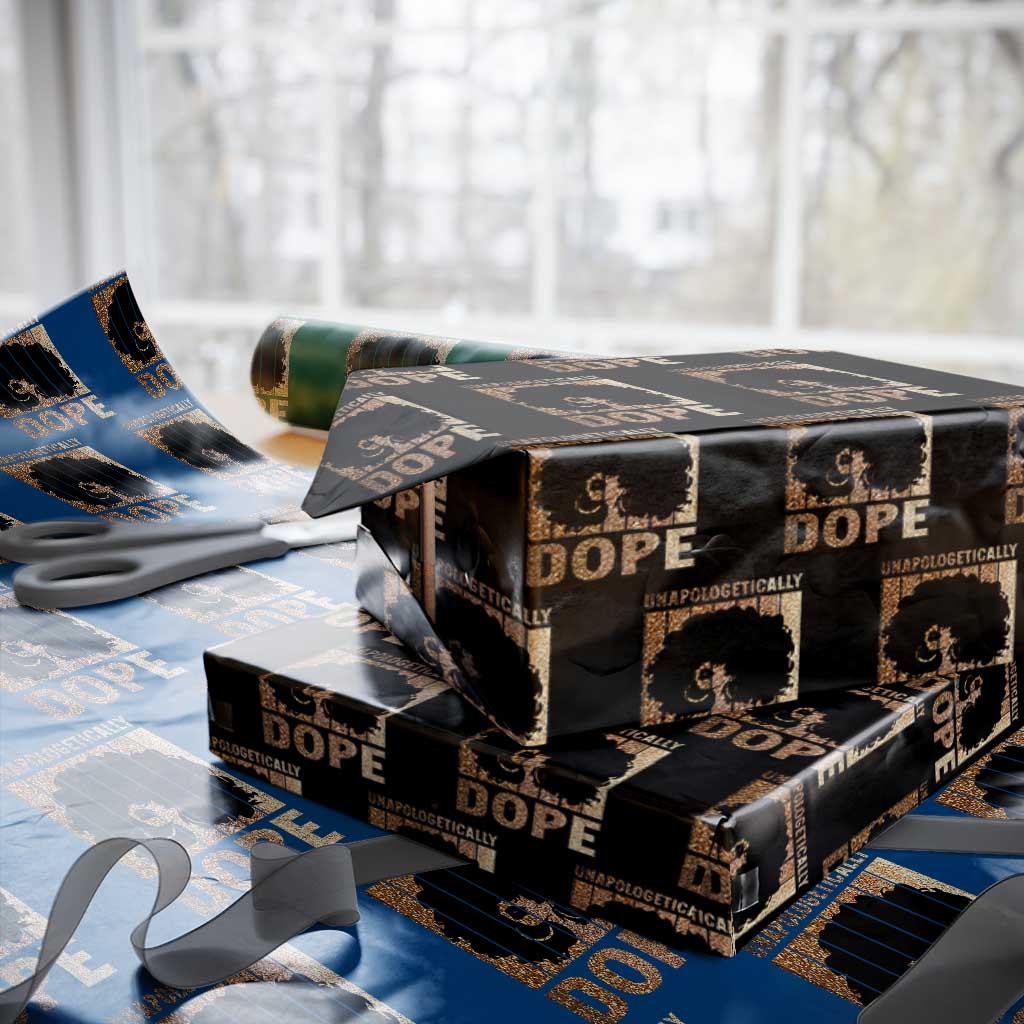 Melanin Queen Glitter Print Wrapping Paper Roll Unapologetically Dope TS12 Black Print Your Wear