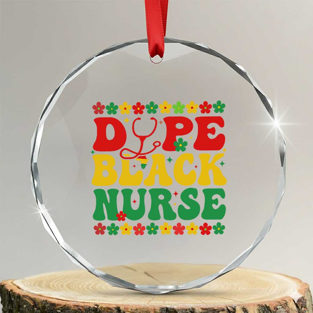 Melanin Queen Nursing Black History Month Gift Crystal Glass Ornament Dope Black Nurse TS12 Transparent Glass 3'' Circle Print Your Wear