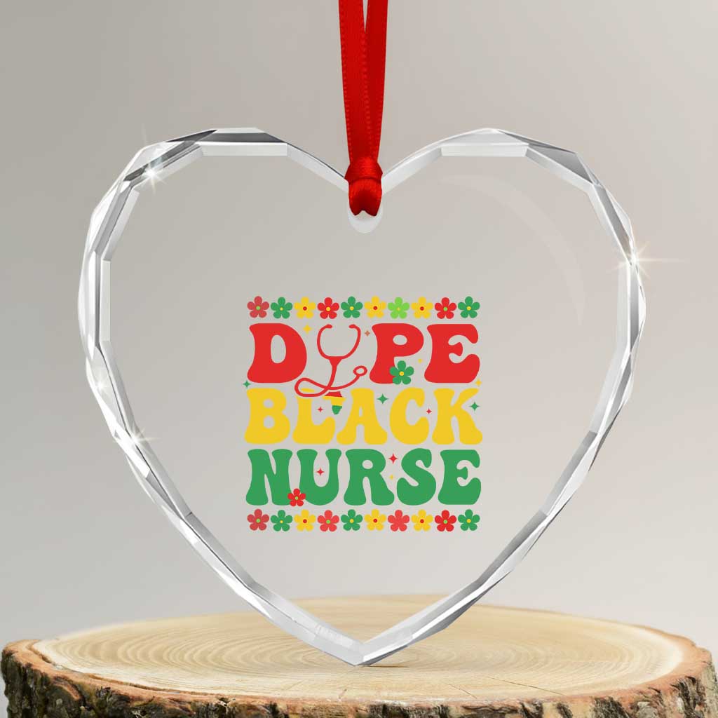 Melanin Queen Nursing Black History Month Gift Heart Crystal Glass Ornament Dope Black Nurse TS12 Transparent Glass 3'' Heart Print Your Wear
