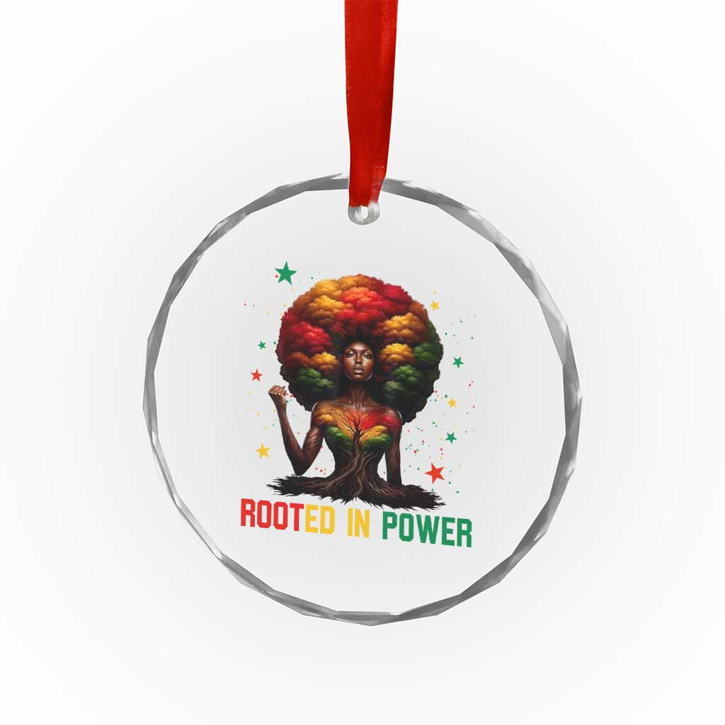Melanin Queen Rooted In Power Crystal Glass Ornament African American Afro Tree Of Life TS12 Print Your Wear