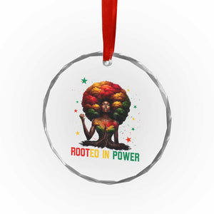Melanin Queen Rooted In Power Crystal Glass Ornament African American Afro Tree Of Life TS12 Print Your Wear