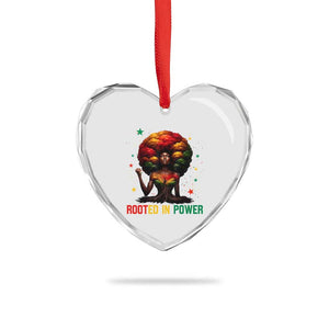 Melanin Queen Rooted In Power Heart Crystal Glass Ornament African American Afro Tree Of Life TS12 Print Your Wear
