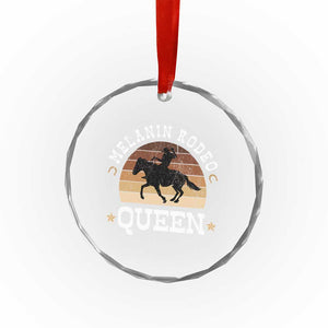 Melanin Rodeo Queen Crystal Glass Ornament Cowgirl Riding Horse African American Cowgirls Retro - Print Your Wear