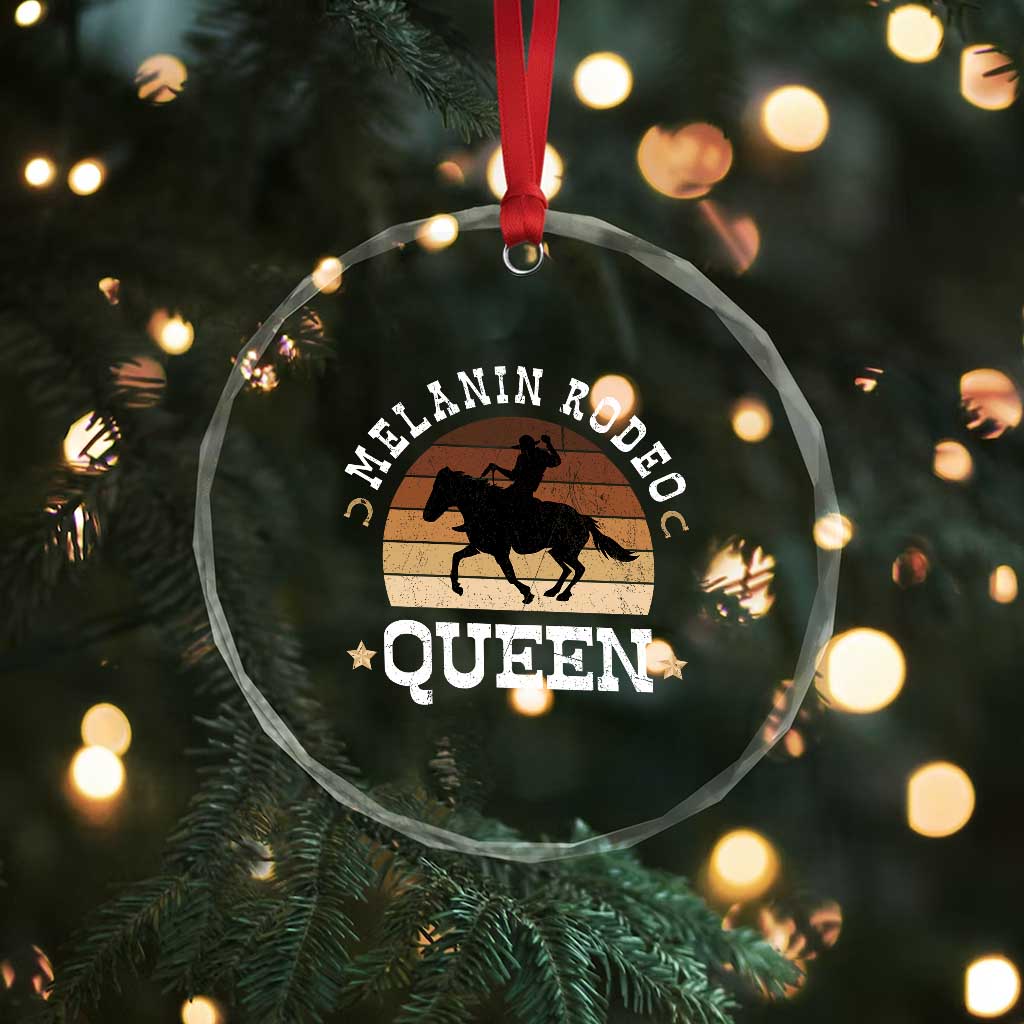 Melanin Rodeo Queen Crystal Glass Ornament Cowgirl Riding Horse African American Cowgirls Retro TS02 Print Your Wear