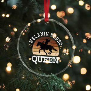 Melanin Rodeo Queen Crystal Glass Ornament Cowgirl Riding Horse African American Cowgirls Retro - Print Your Wear