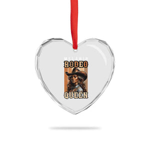 Melanin Rodeo Queen Heart Crystal Glass Ornament African American Melanin Black Cowgirl TS11 Print Your Wear