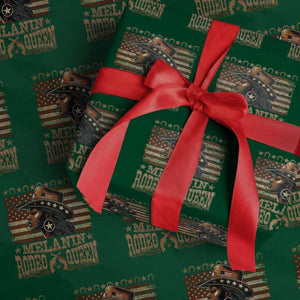 Melanin Rodeo Queen Wrapping Paper Roll Black Cowgirl Vintage American Flag TS11 Green Print Your Wear
