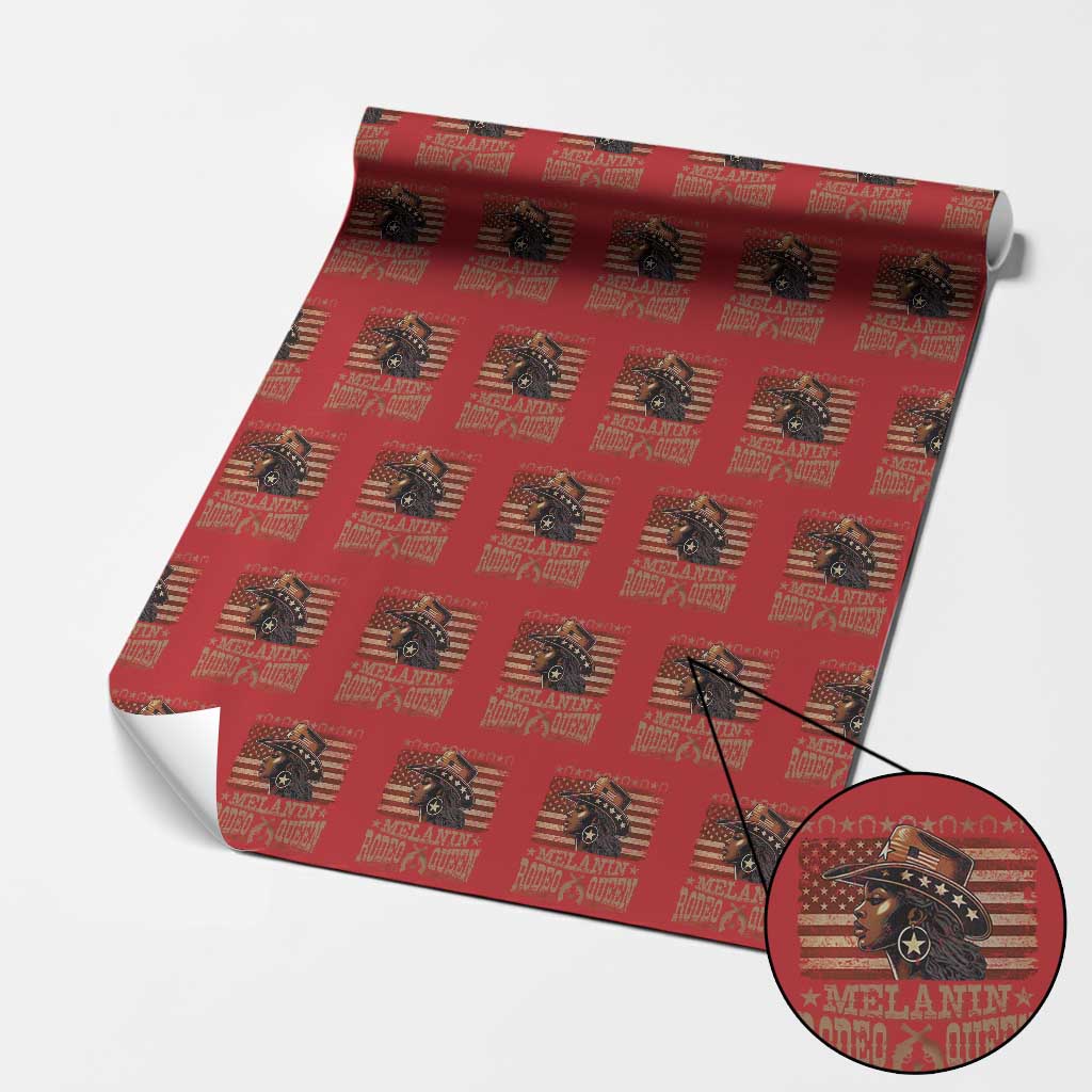 Melanin Rodeo Queen Wrapping Paper Roll Black Cowgirl Vintage American Flag TS11 Red Print Your Wear