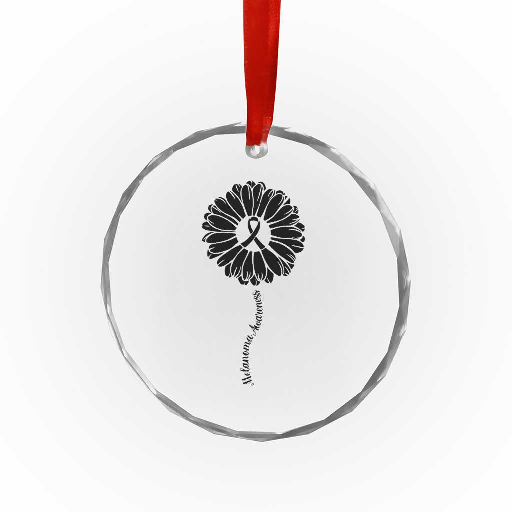 Melanoma Awareness Black Ribbon Flower Crystal Glass Ornament Skin Cancer Fighter Gift TS12 Print Your Wear