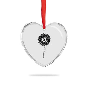 Melanoma Awareness Black Ribbon Flower Heart Crystal Glass Ornament Skin Cancer Fighter Gift TS12 Print Your Wear