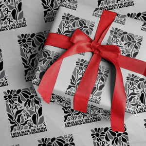 Melanoma Awareness Wrapping Paper Roll I Wear Black For Myself Skin Cancer Survivor TS12 White Print Your Wear