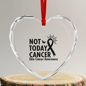 Melanoma Awareness Skin Cancer Warrior Heart Crystal Glass Ornament Not Today Cancer TS12 Transparent Glass 3'' Heart Print Your Wear