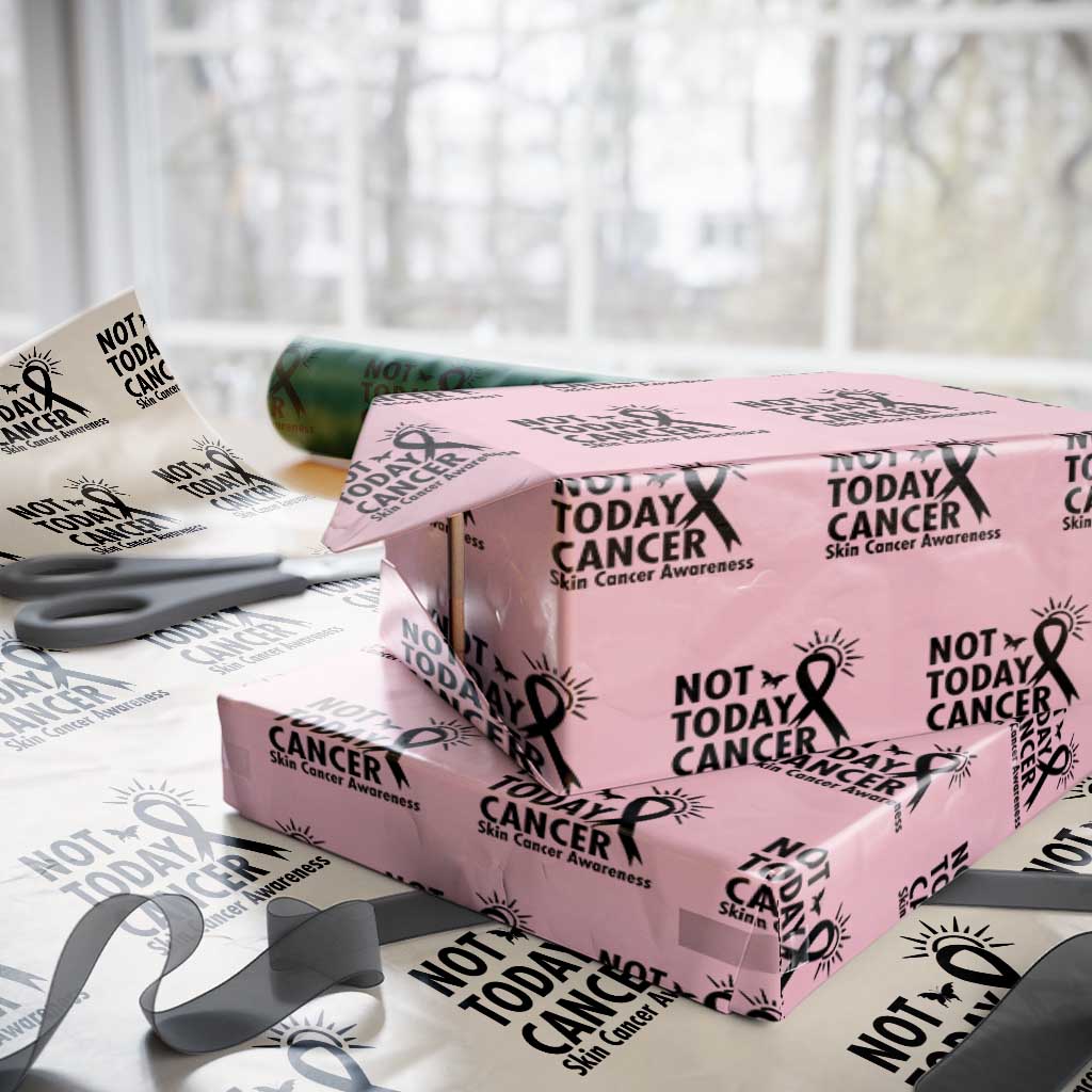 Melanoma Awareness Skin Cancer Warrior Wrapping Paper Roll Not Today Cancer TS12 Light Pink Print Your Wear
