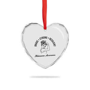Melanoma Awareness Strong Woman Heart Crystal Glass Ornament Brave Strong Resilient Warrior TS12 Print Your Wear