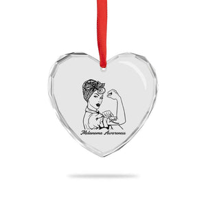 Melanoma Awareness Strong Woman Heart Crystal Glass Ornament Feminist Warrior TS12 Print Your Wear