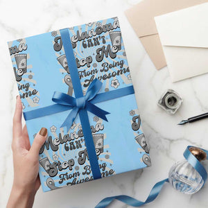 Melanoma Awareness Support Squad Wrapping Paper Roll Melanoma Can't Stop Me TS12 Light Blue Print Your Wear