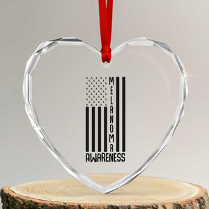 Melanoma Awareness USA Flag Heart Crystal Glass Ornament Patriotic Cancer Warrior TS12 Transparent Glass 3'' Heart Print Your Wear