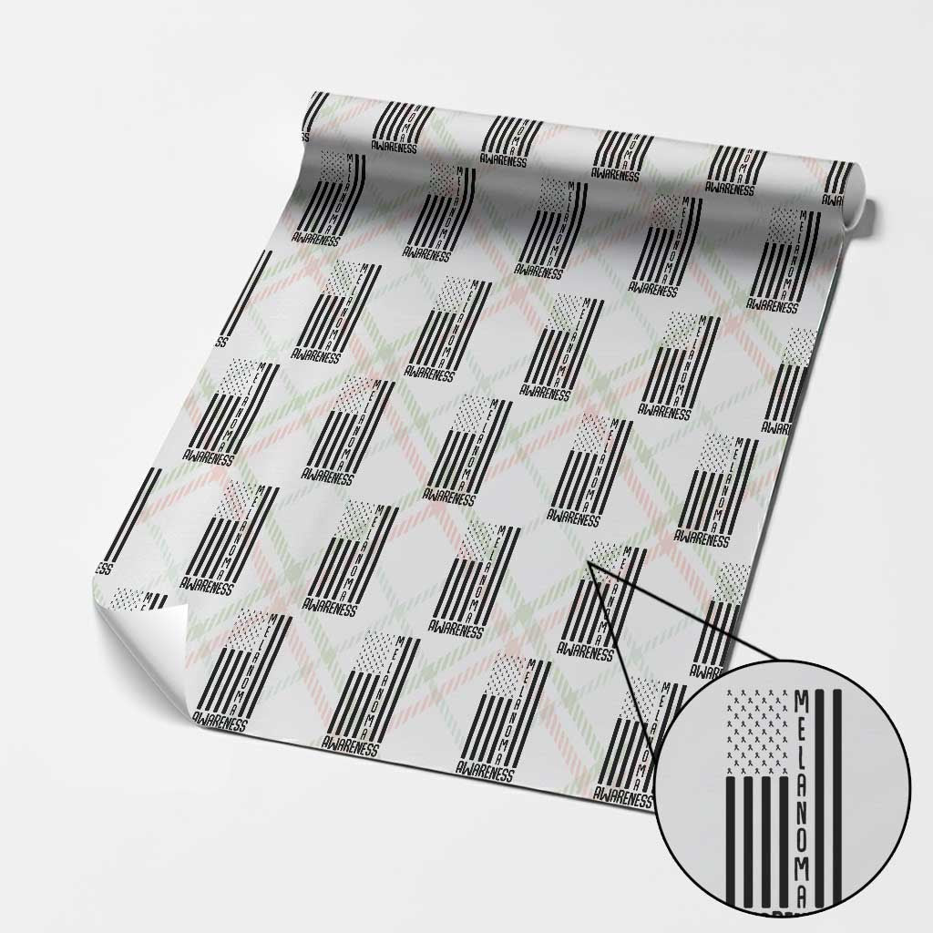 Melanoma Awareness USA Flag Wrapping Paper Roll Patriotic Cancer Warrior TS12 Christmas Plaid Print Your Wear