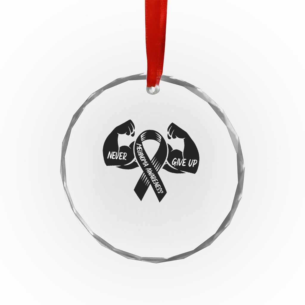 Melanoma Awareness Warrior Crystal Glass Ornament Never Give Up TS12 Print Your Wear