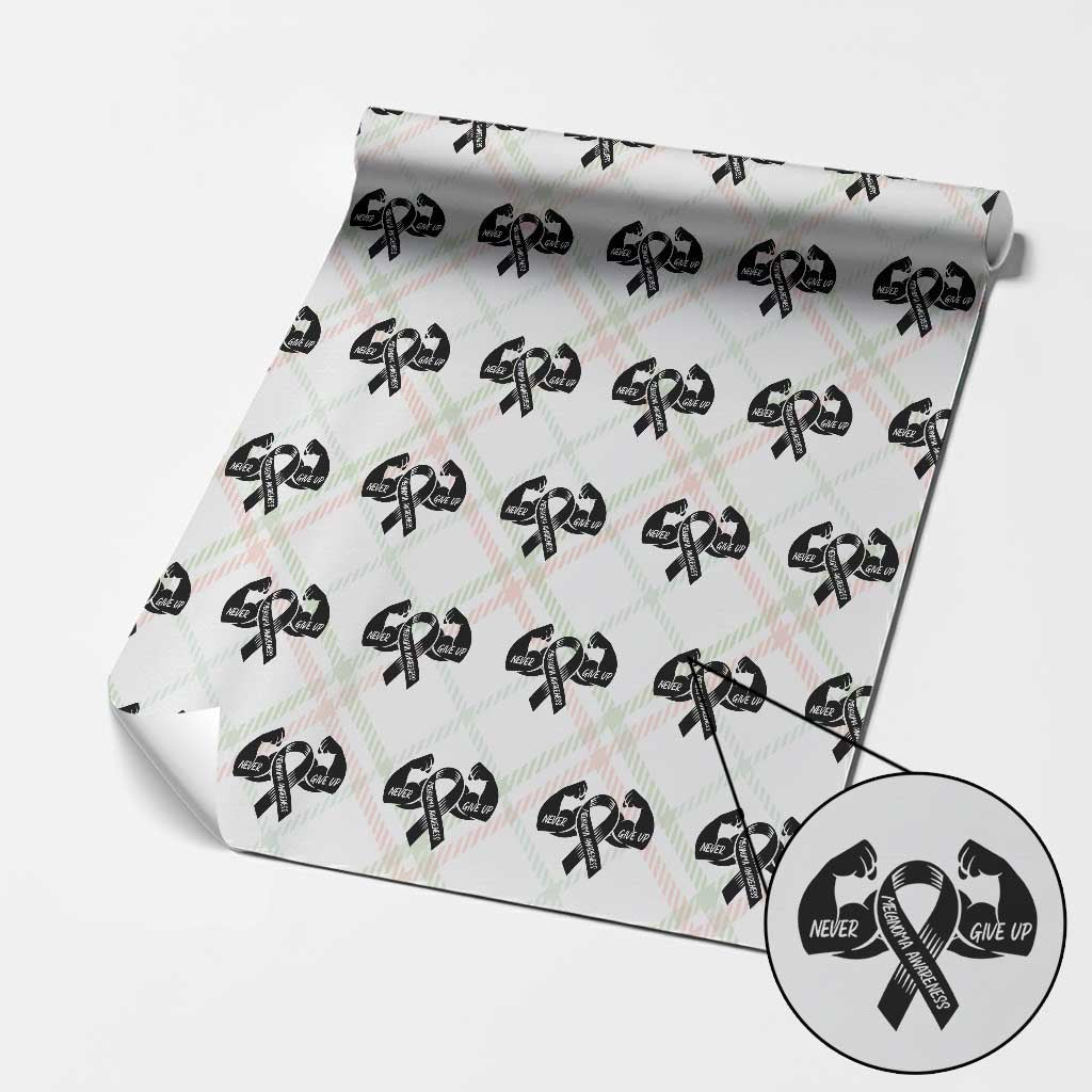 Melanoma Awareness Warrior Wrapping Paper Roll Never Give Up TS12 Christmas Plaid Print Your Wear