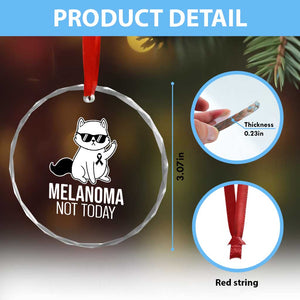 Melanoma Fighter Cat Crystal Glass Ornament Not Today Skin Cancer Awareness TS12 Print Your Wear