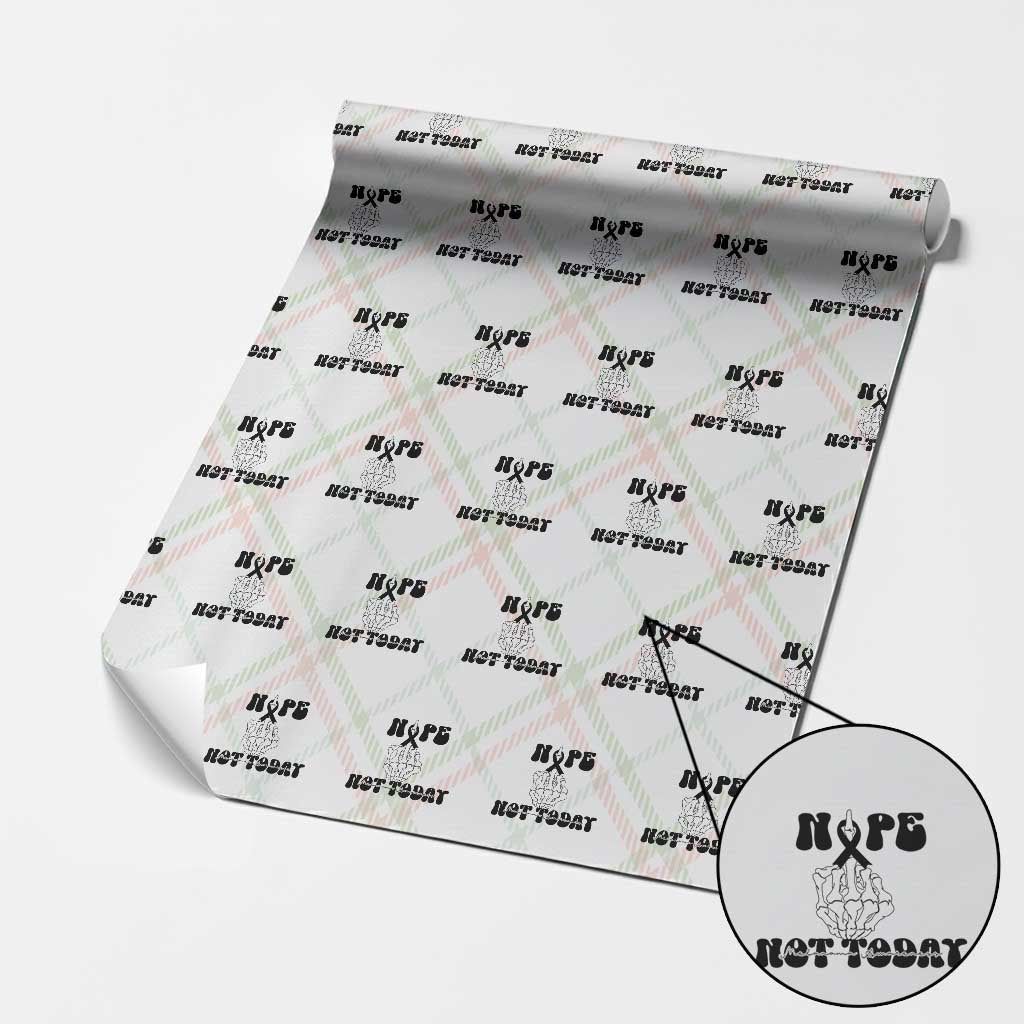 Melanoma Fighter Gift Wrapping Paper Roll Funny Skeleton Nope Not Today TS12 Christmas Plaid Print Your Wear