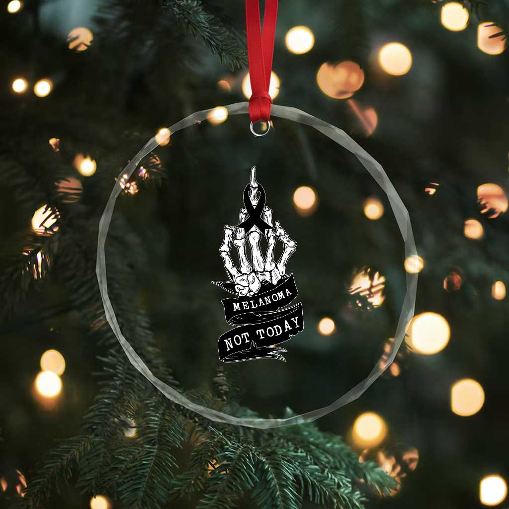Melanoma Fighter Not Today Crystal Glass Ornament Skin Cancer Awareness Gift TS12 Print Your Wear