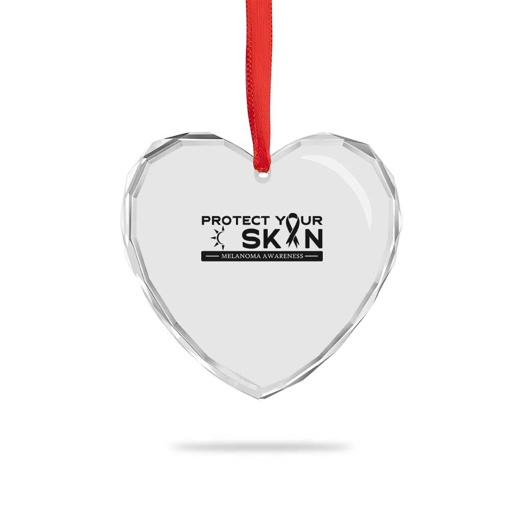 Melanoma Prevention Awareness Heart Crystal Glass Ornament Protect Your Skin TS12 Print Your Wear