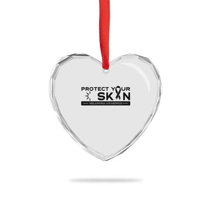 Melanoma Prevention Awareness Heart Crystal Glass Ornament Protect Your Skin TS12 Print Your Wear