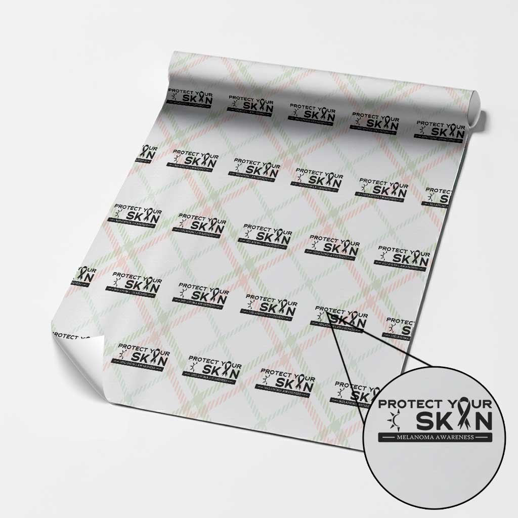 Melanoma Prevention Awareness Wrapping Paper Roll Protect Your Skin TS12 Christmas Plaid Print Your Wear