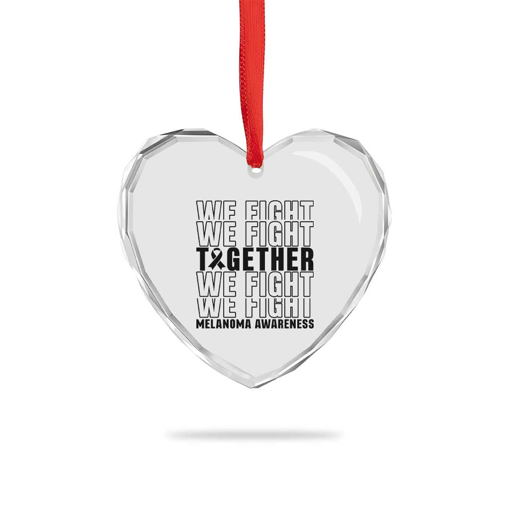 Melanoma Support Warrior Heart Crystal Glass Ornament We Fight Together TS12 Print Your Wear