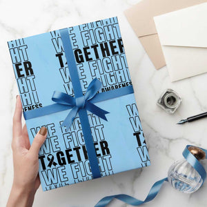 Melanoma Support Warrior Wrapping Paper Roll We Fight Together TS12 Light Blue Print Your Wear