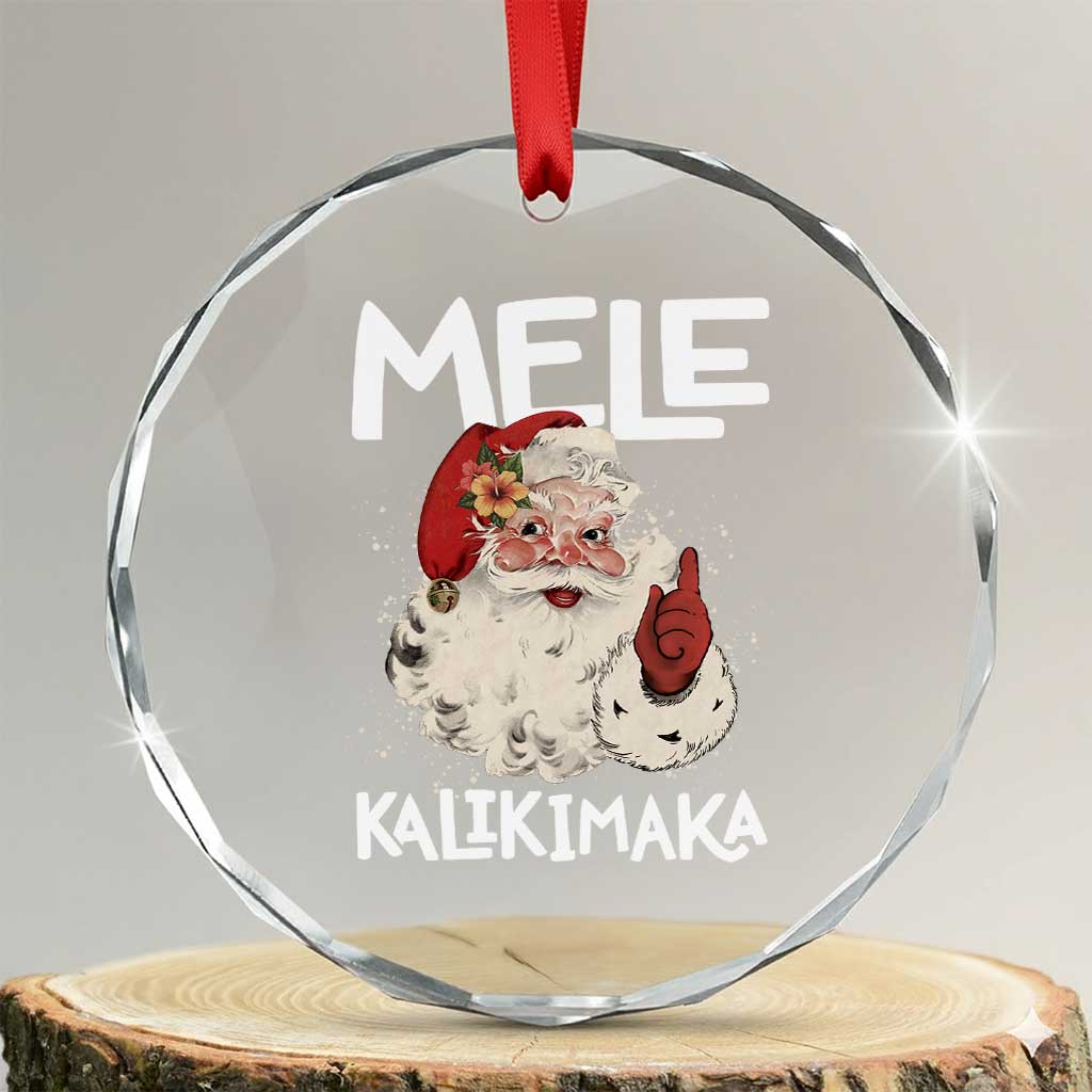 Mele Kalikimaka Crystal Glass Ornament Hawaii Christmas Party Santa TS10 Transparent Glass 3'' Circle Print Your Wear